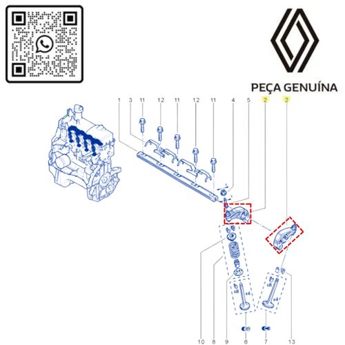 RN 273618-8  7700273618 BALANCIM DA VALVULA ESC_ADM MOT 1.6 8V K7M CL2_MEG_LOG_SAN_KAN_SYM x8 3